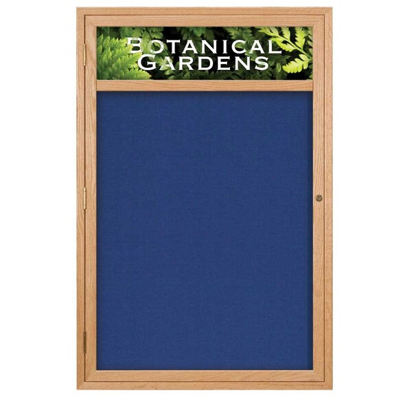 Sliding Glass Door Radius Letterboard, 96"x48", Bronze/Green Vinyl